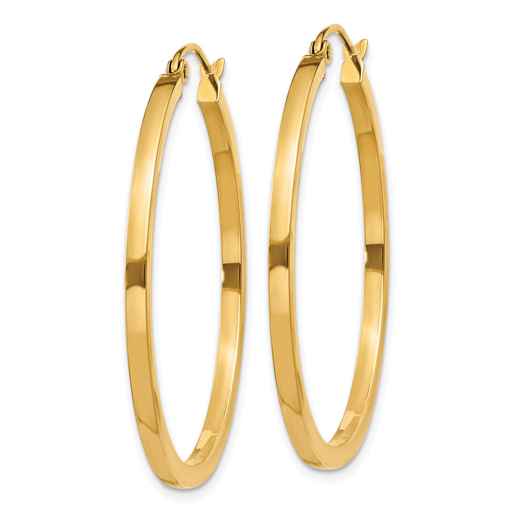 14K Gold Polished Square Hoop Earrings for Women by Sophia Jewelers