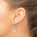 Stainless Steel Polished Hinged Huggie Hoop Earrings for Women