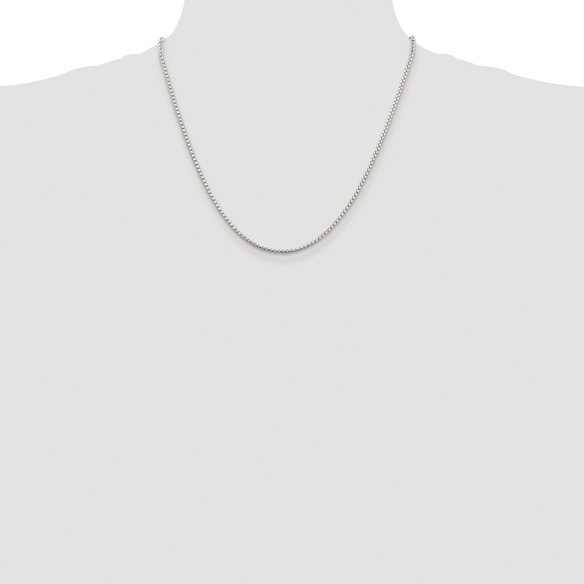 Diamond-Cut Round Box Chain Necklace in Sterling Silver