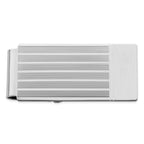 Rhodium-plated Kelly Waters Etched Lines Hinged Money Clip