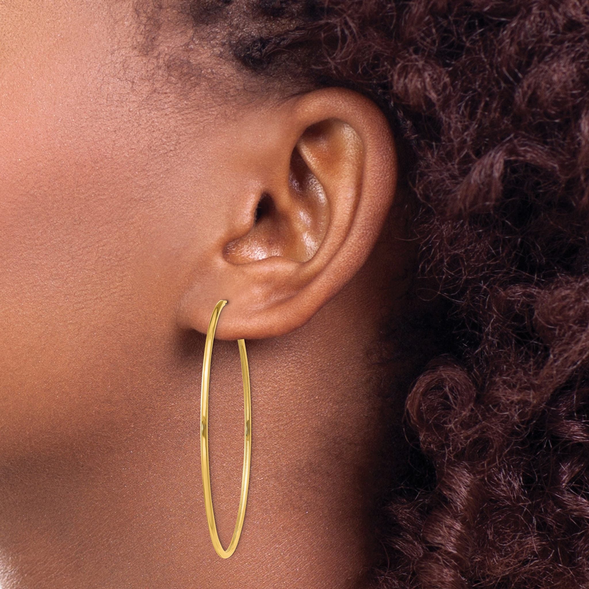 10k 1.5mm Polished Round Endless Hoop Earrings Secondary image