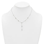 Sterling Silver Polished Cube Bead 16 inch Lariat Necklace