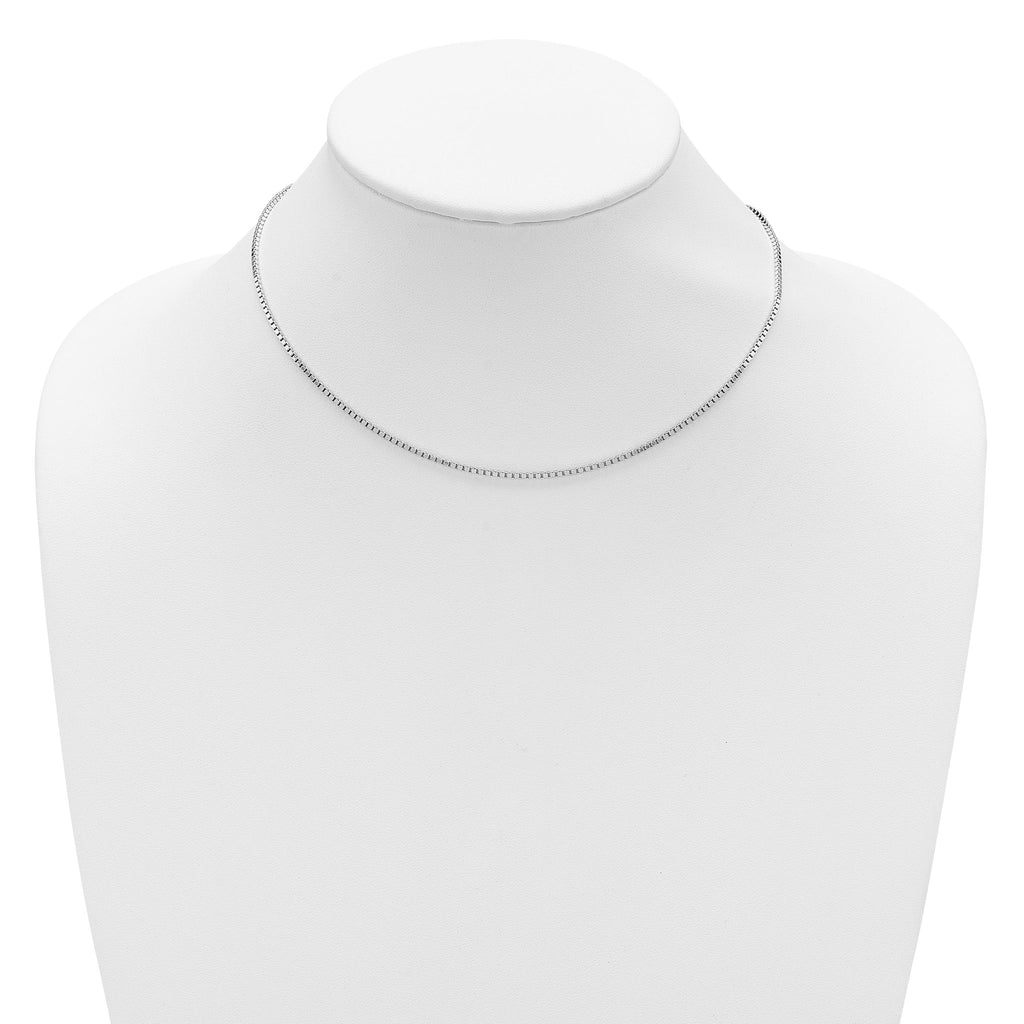 SS Rh-plated 1.5mm Box 1in+1in Adjustable Chain