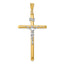 14K Two-Tone Gold Crucifix Pendant with Polished Finish
