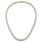 14k 72 3/8 carat Lab Grown Diamond VS/SI+ G+ Complete Round 20 inch Graduated Tennis Necklace