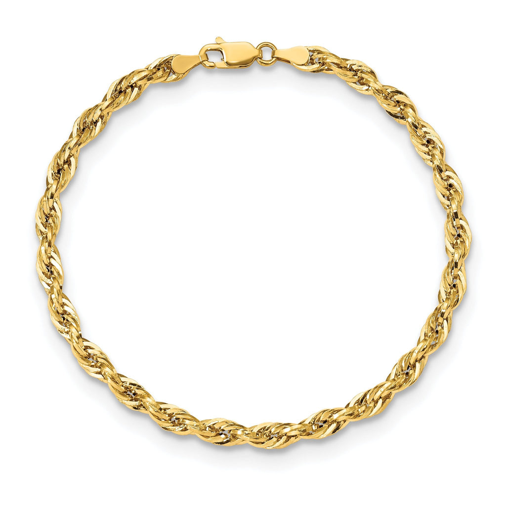 Semi-Solid Rope Chain in 10K Yellow Gold, 4.25mm