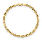 Semi-Solid Rope Chain in 10K Yellow Gold, 4.25mm
