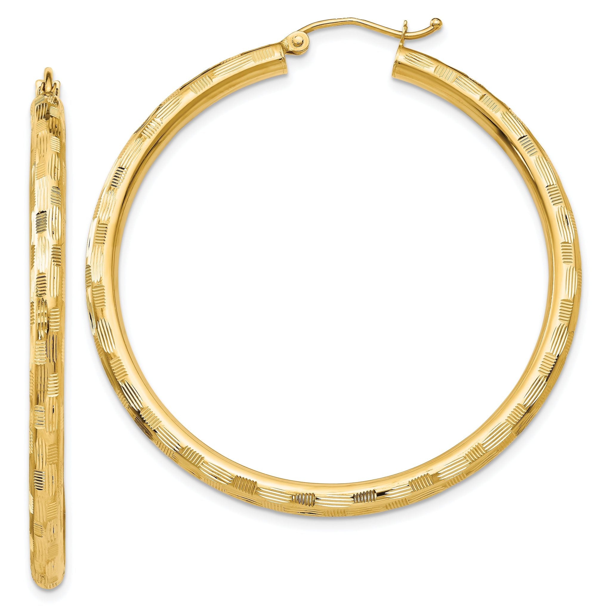 14k Diamond-cut Hoop Earrings Main image