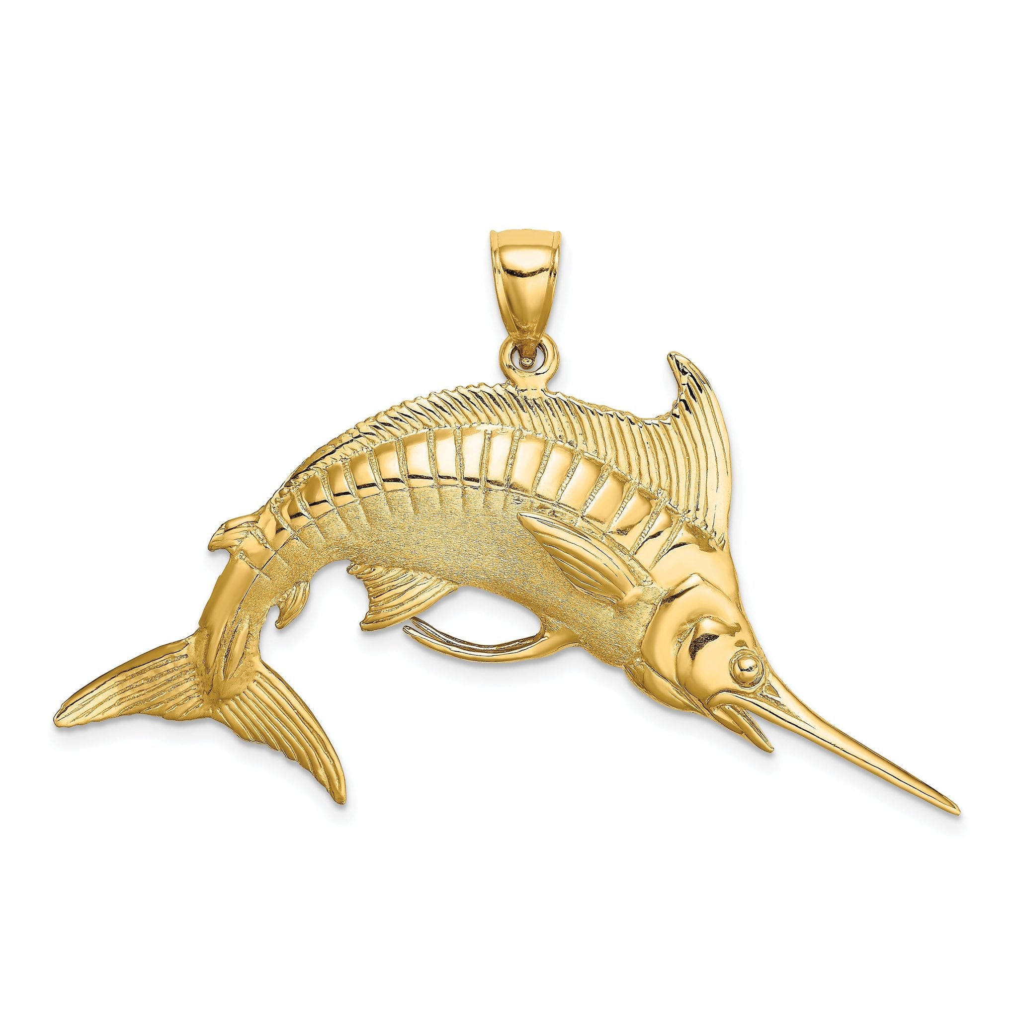 14K 3-D Polished /Satin Blue Marlin Charm Main image