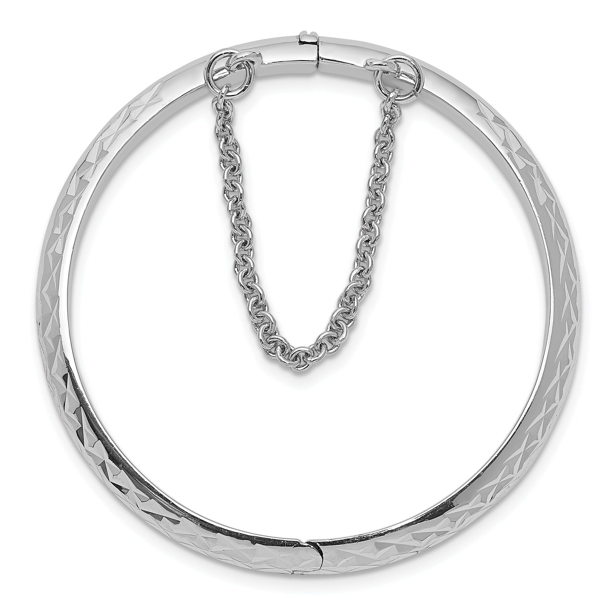 Sophia Jewelers Sterling Silver Children's Bangle with Rhodium Polish Safety Clasp Secondary image