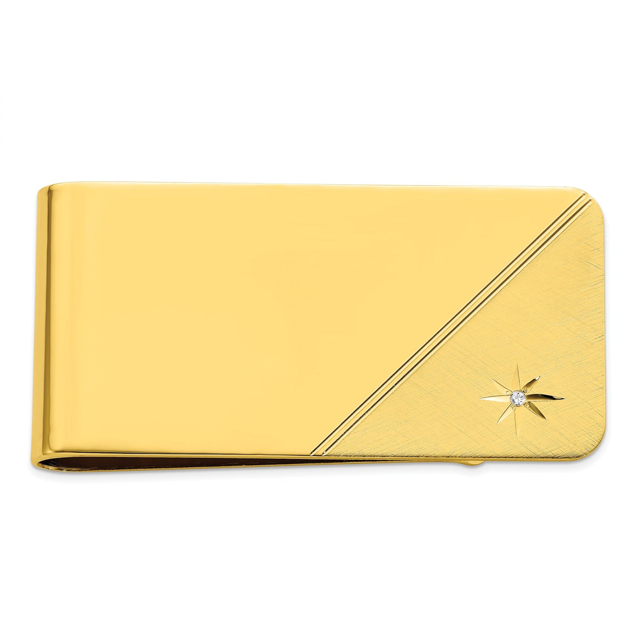 Gold-plated Kelly Waters Star Cut .001ct. Diamond Money Clip Main image