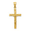 14K Gold Crucifix Pendant with Brushed Diamond-Cut Finish  Solid and Textured