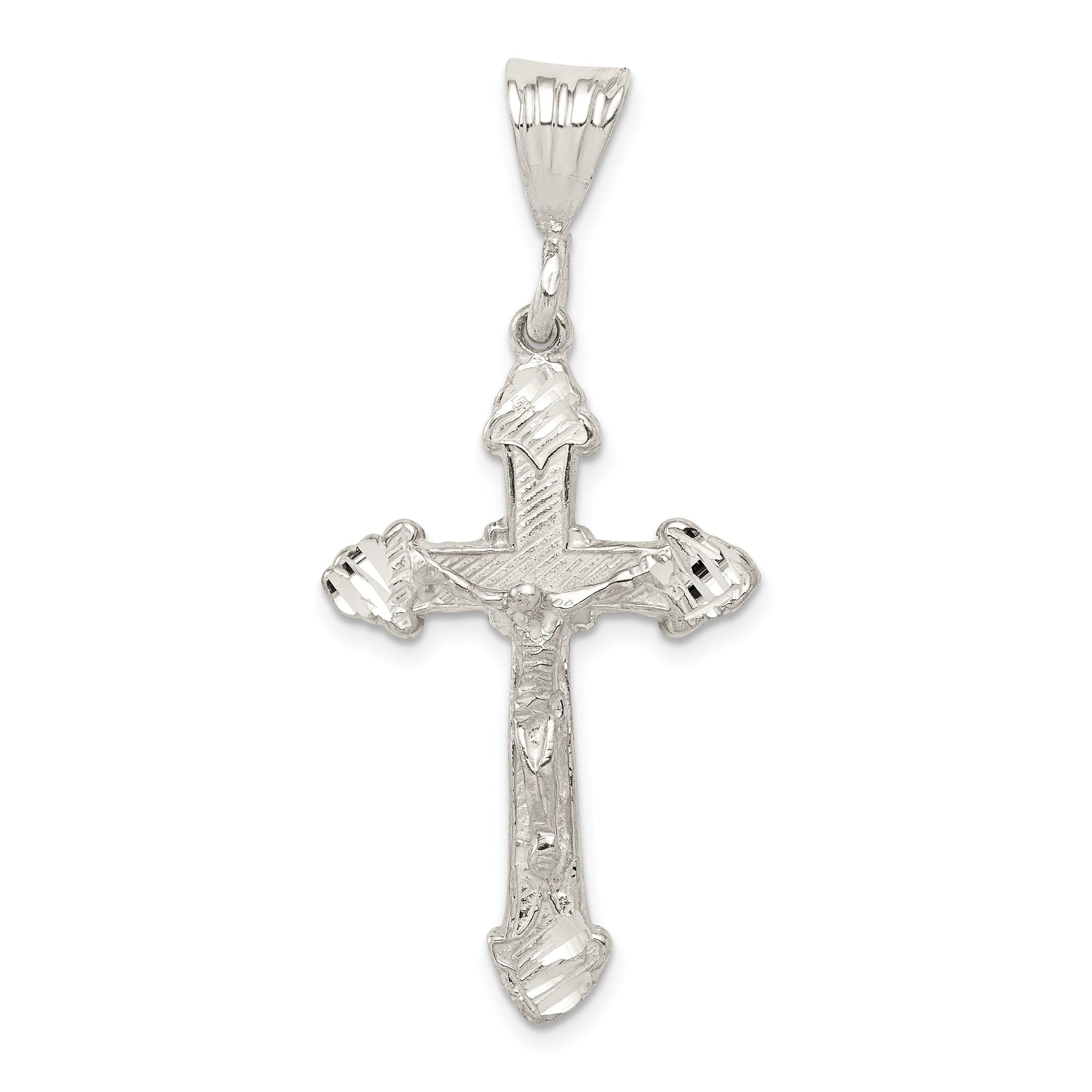 Diamond-Cut Crucifix Pendant in Sterling Silver Main image
