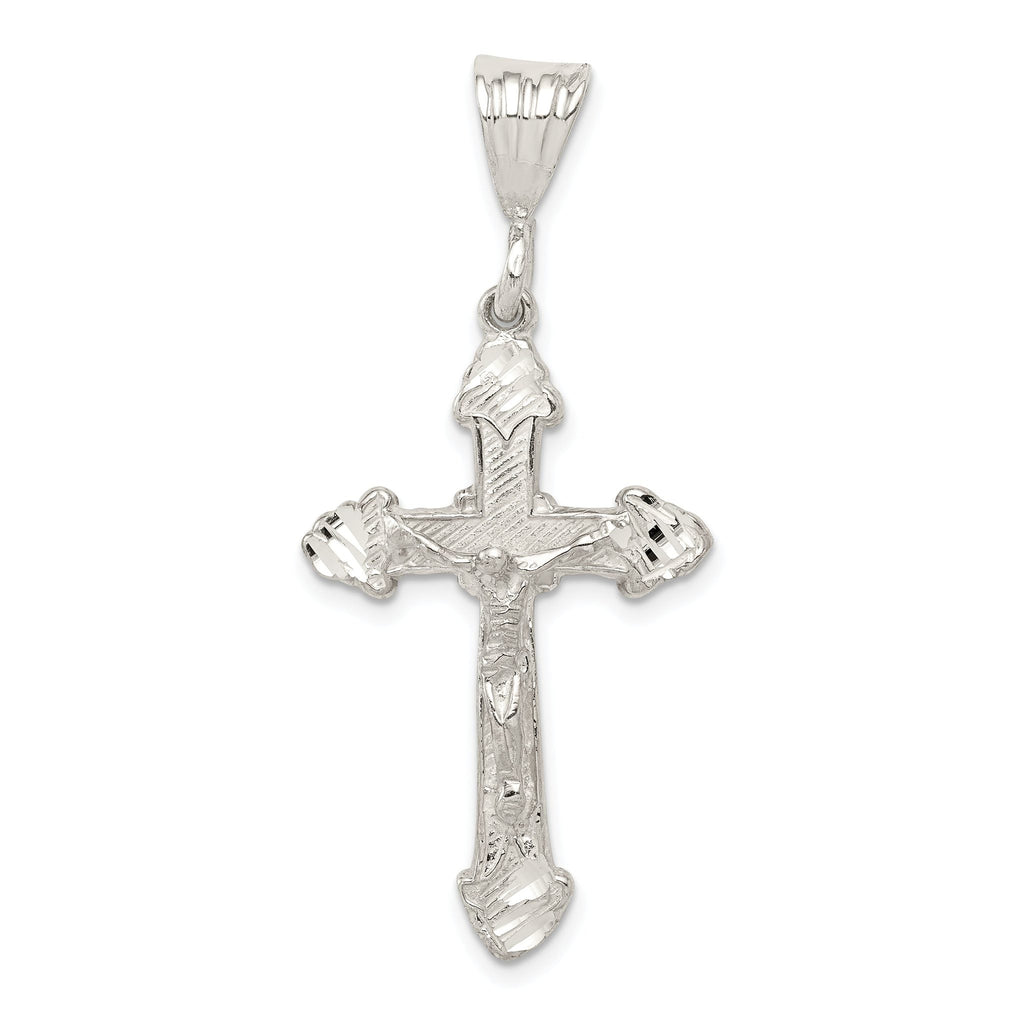 Diamond-Cut Crucifix Pendant in Sterling Silver