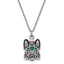 Sentimental Expressions Stainless Steel Green CZ May Birthstone Antiqued Angel Ash Holder 18 Inch Necklace