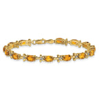 14k Floral Diamond and Citrine Bracelet
