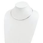 Sterling Silver 925 Omega Necklace, 18 Inch, 4mm Width, Polished Finish, Lobster Clasp