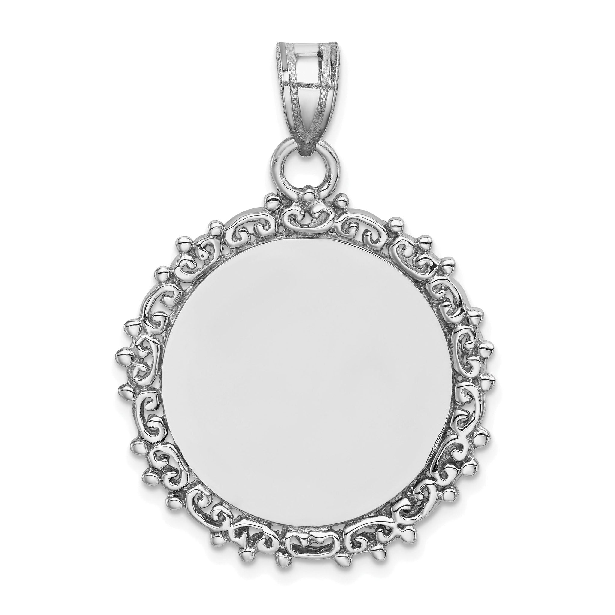Sterling Silver 925 Pendant with Polished Front Satin Back Main image
