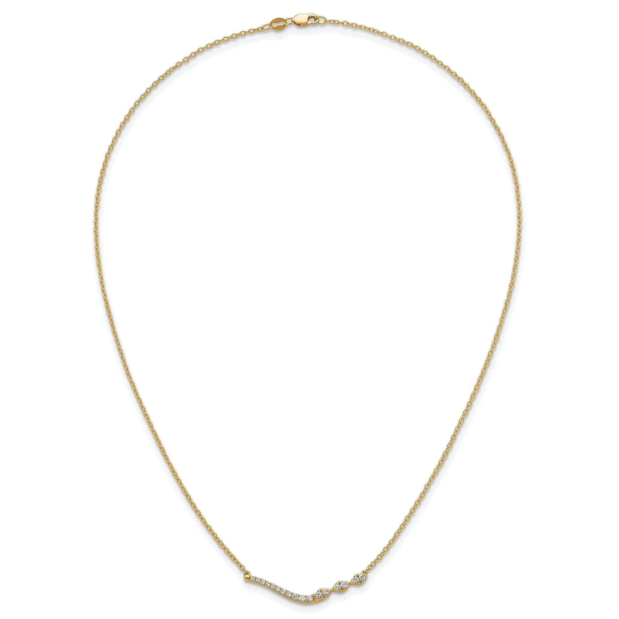 14k 1/3 carat Lab Grown Diamond VS+ F+ Complete 18 inch Fashion Bar Necklace