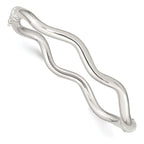 Sophia Jewelers Sterling Silver Hinged Bangle with Polished Wavy Design