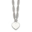 Sterling Silver Polished Fancy Engravable Heart Disc on Rope Chain 16 Inch with 2 Inch Extension Necklace
