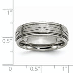 Criss-Cross Wedding Band in Titanium, 7mm