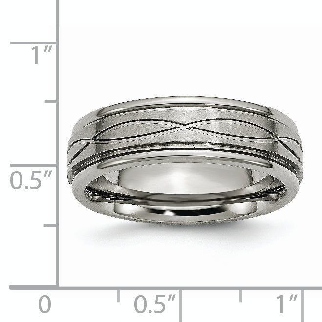 Criss-Cross Wedding Band in Titanium, 7mm