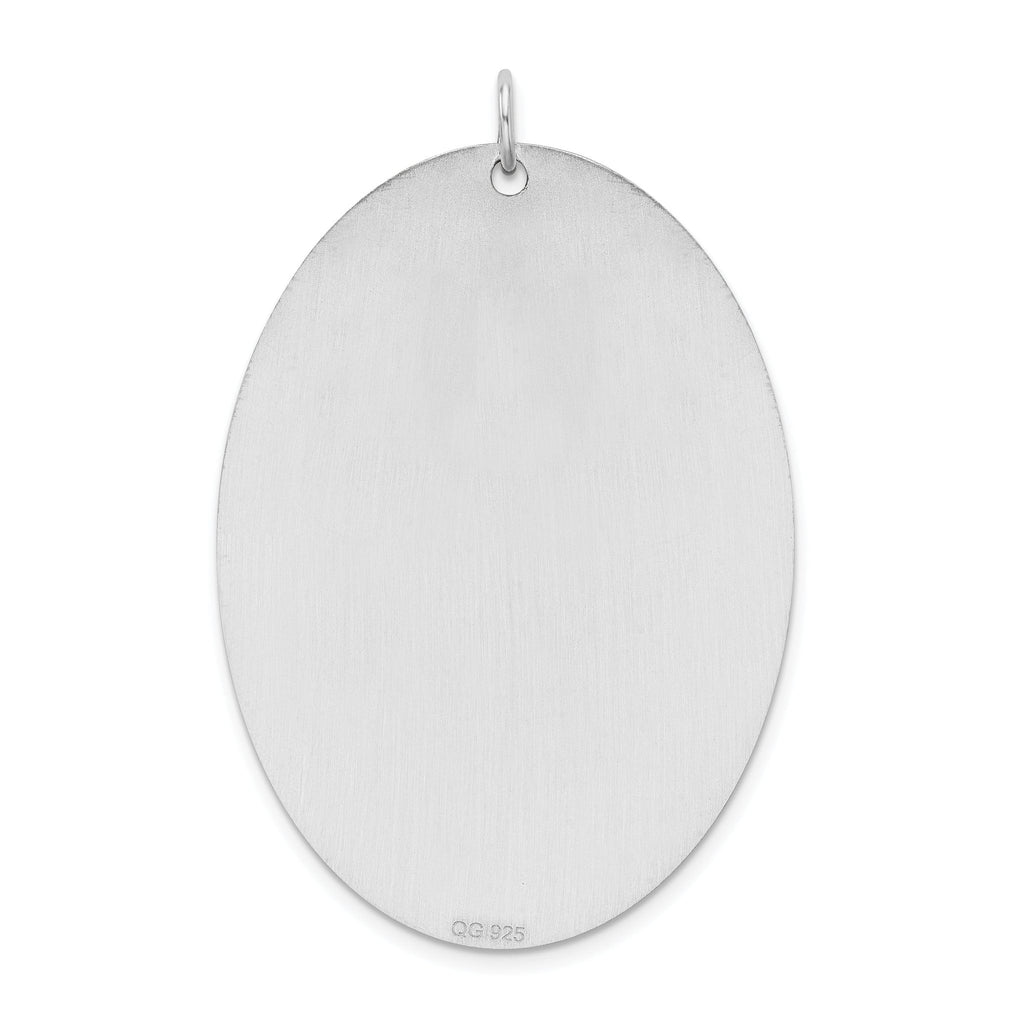 Sterling Silver Rhodium-plated Oval Medical Jewelry Pendant