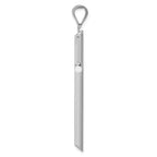 14K White Gold Polished Hollow Cross Pendant with Rhodium Plating