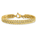 14K Polished and Satin Reversible Fancy Curb Bracelet