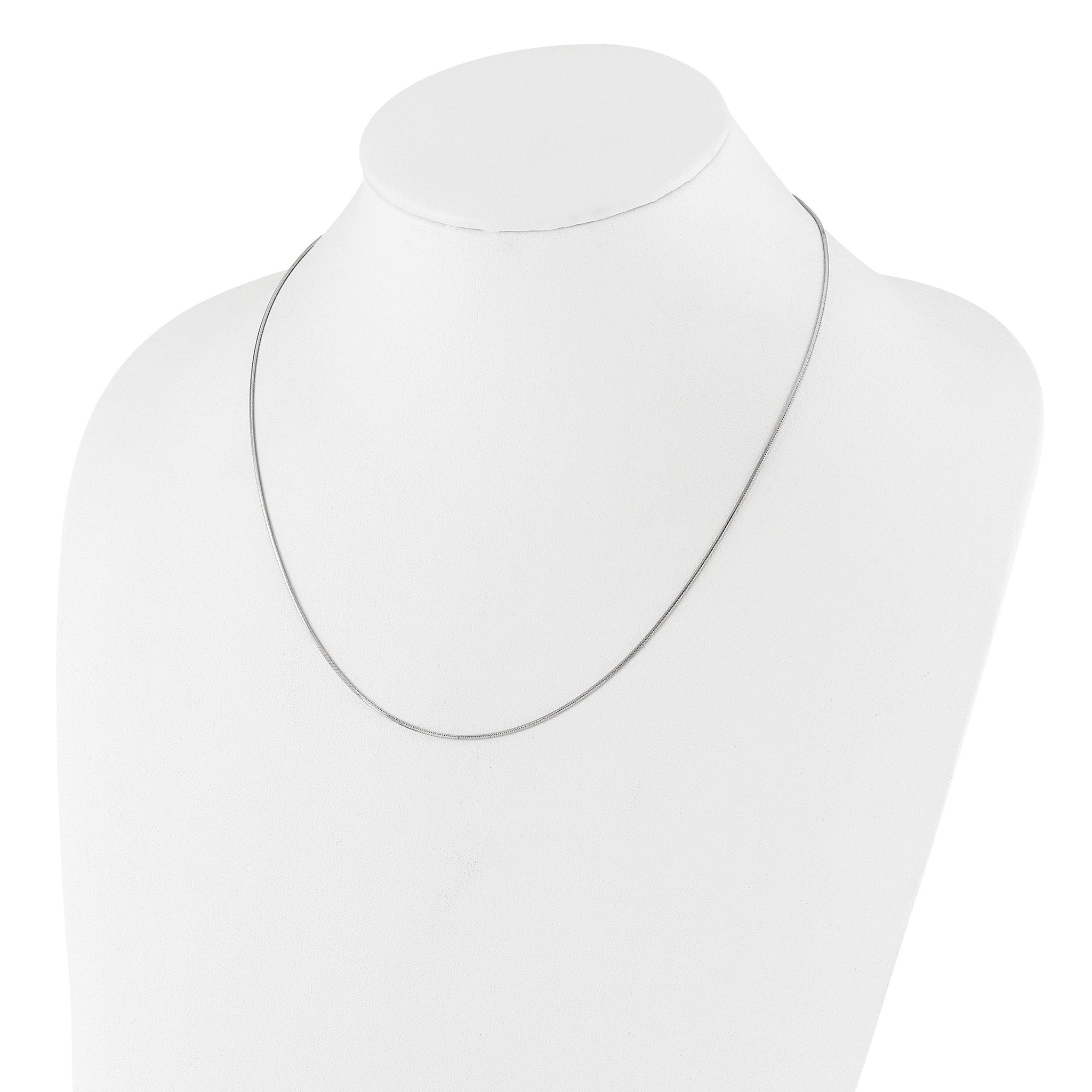Sterling Silver RH-plt Adjustable 1mm D/C Square Snake Chain