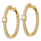 14k 3 1/8 carat Lab Grown Diamond VS+ F+ Complete Hinged In and Out Hoop Earrings