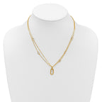 14K Polished Fancy Two-Strand Link Necklace