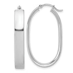 14k White Gold Oval Hoop Earrings