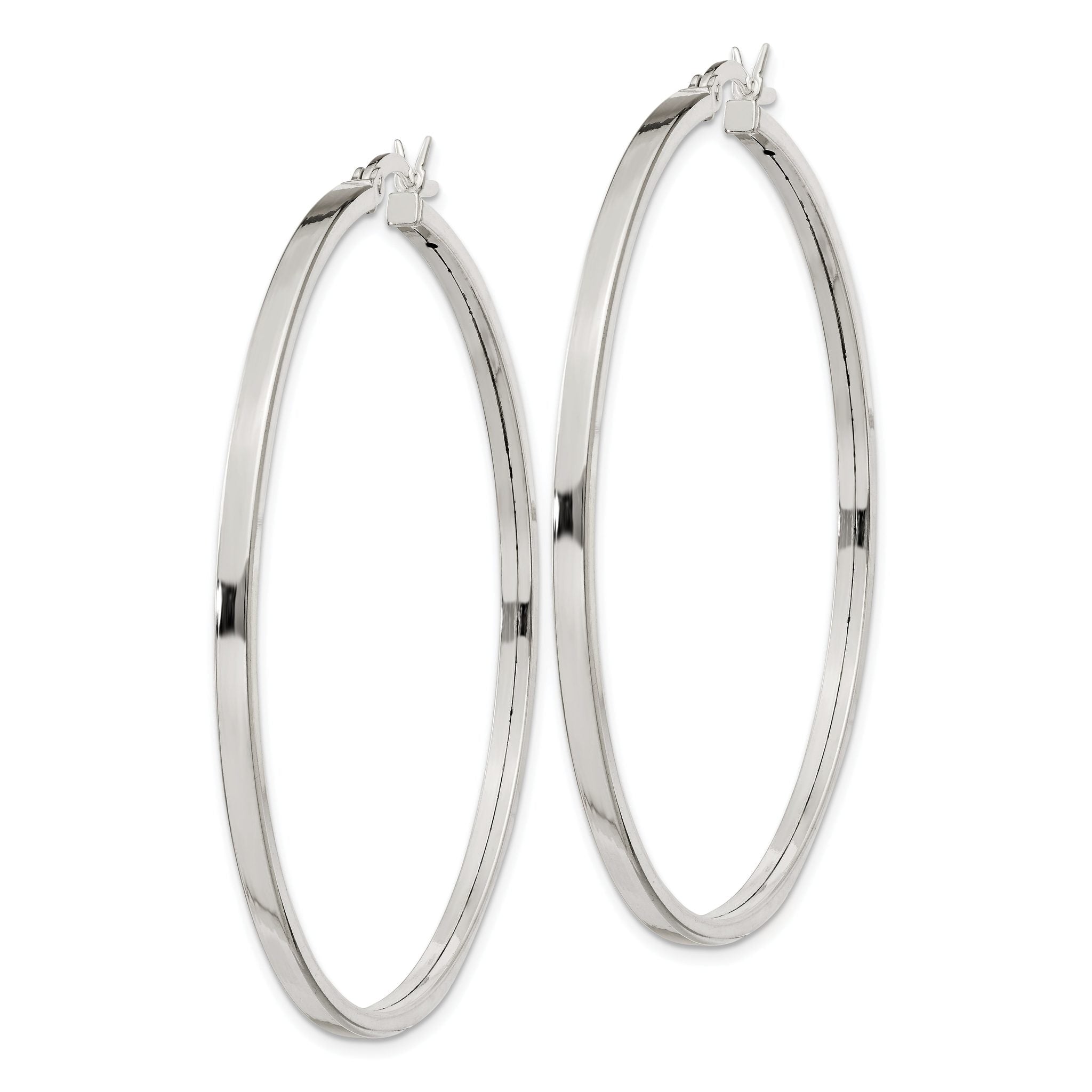 Sterling Silver 2.5x50mm Polished Hoop Earrings Secondary image