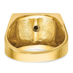 14k Two-tone Men's Polished and Textured with Blue Enamel Blue Lodge Master Masonic Ring