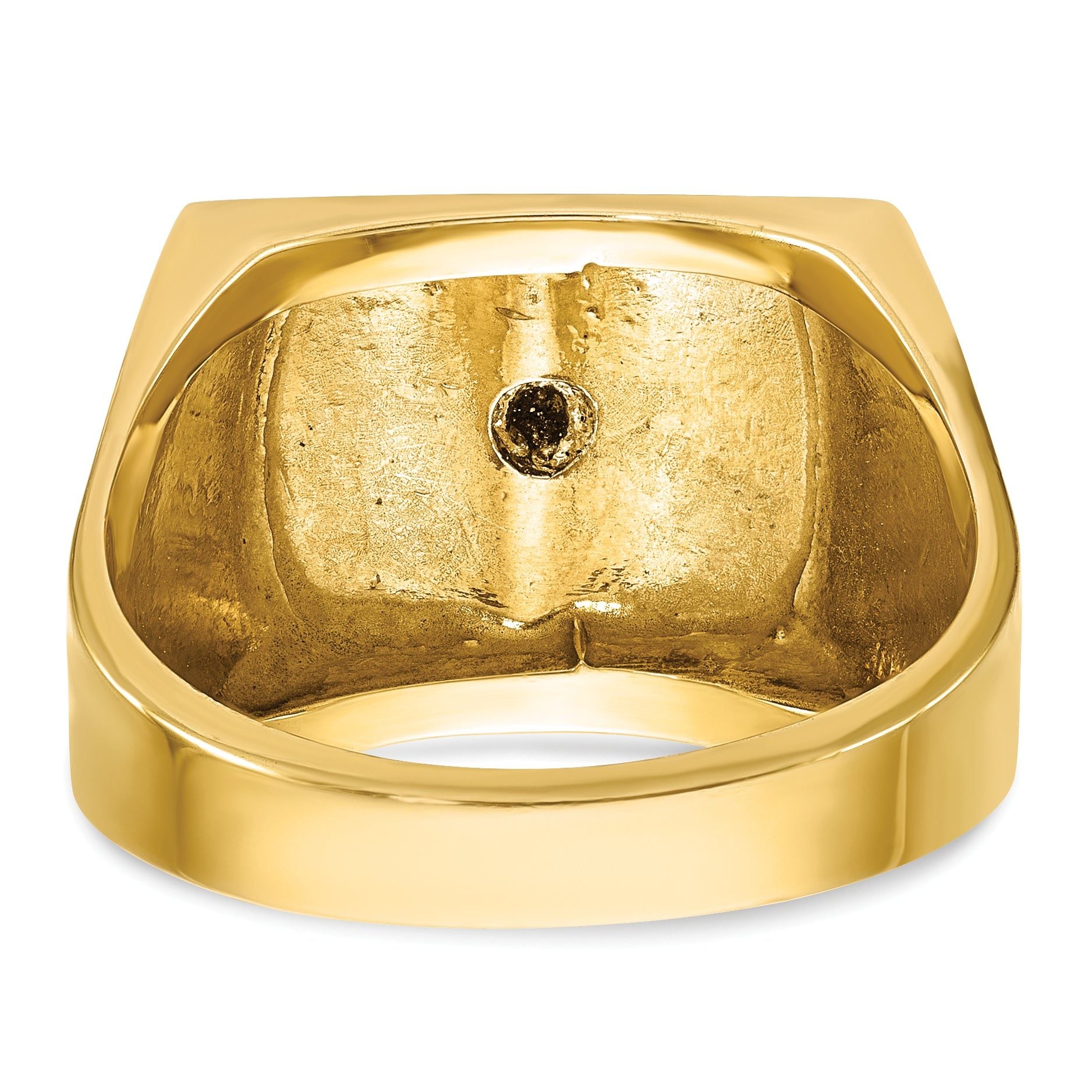 14k Two-tone Men's Polished and Textured with Blue Enamel Blue Lodge Master Masonic Ring
