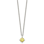 Sophia Jewelers Stainless Steel Yellow CZ Polished Necklace 18 Elegant Women's Accessory