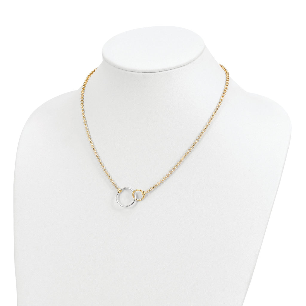 10k Two-tone Polished Link Necklace