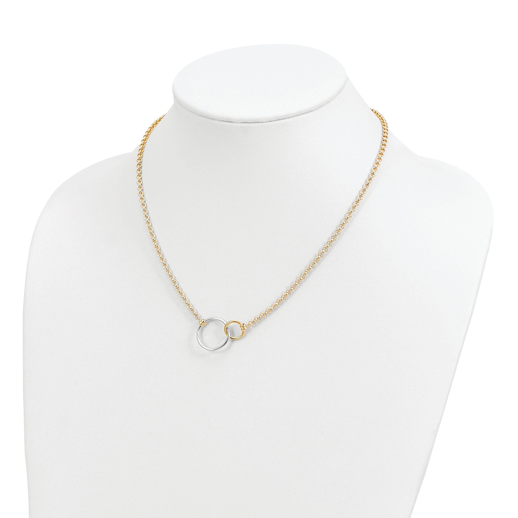 10k Two-tone Polished Link Necklace