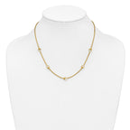 14K Polished Circle Station Popcorn Link Necklace