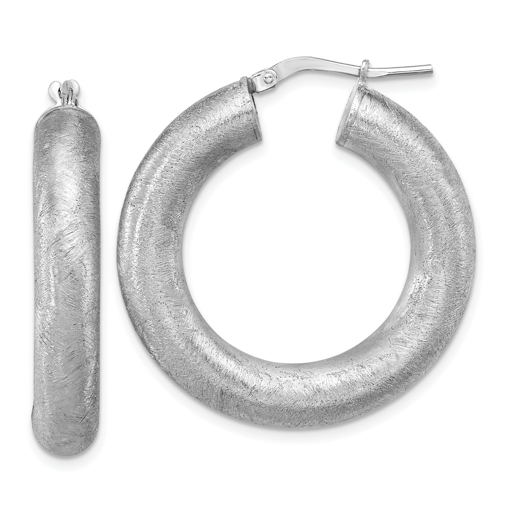 Sterling Silver RH-plated Radiant Essence Hoop Earrings Main image