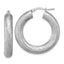 Sterling Silver RH-plated Radiant Essence Hoop Earrings
