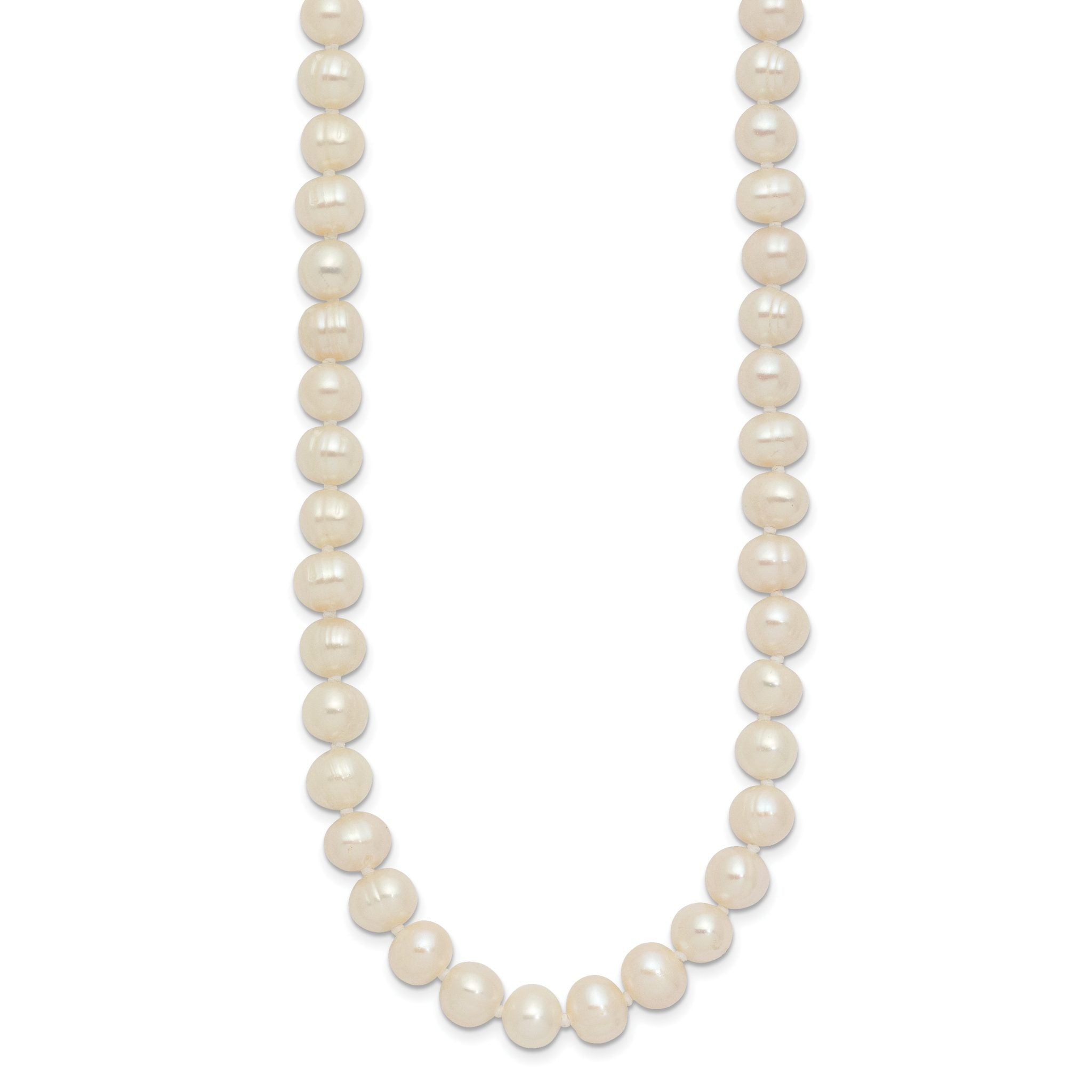 6-7mm White Semi-round Freshwater Cultured Pearl Endless 80 inch Necklace Secondary image