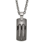 Sophia Jewelers Titanium Silver Two-Tone Men's Polished Dog Tag Necklace