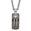 Sophia Jewelers Titanium Silver Two-Tone Men's Polished Dog Tag Necklace
