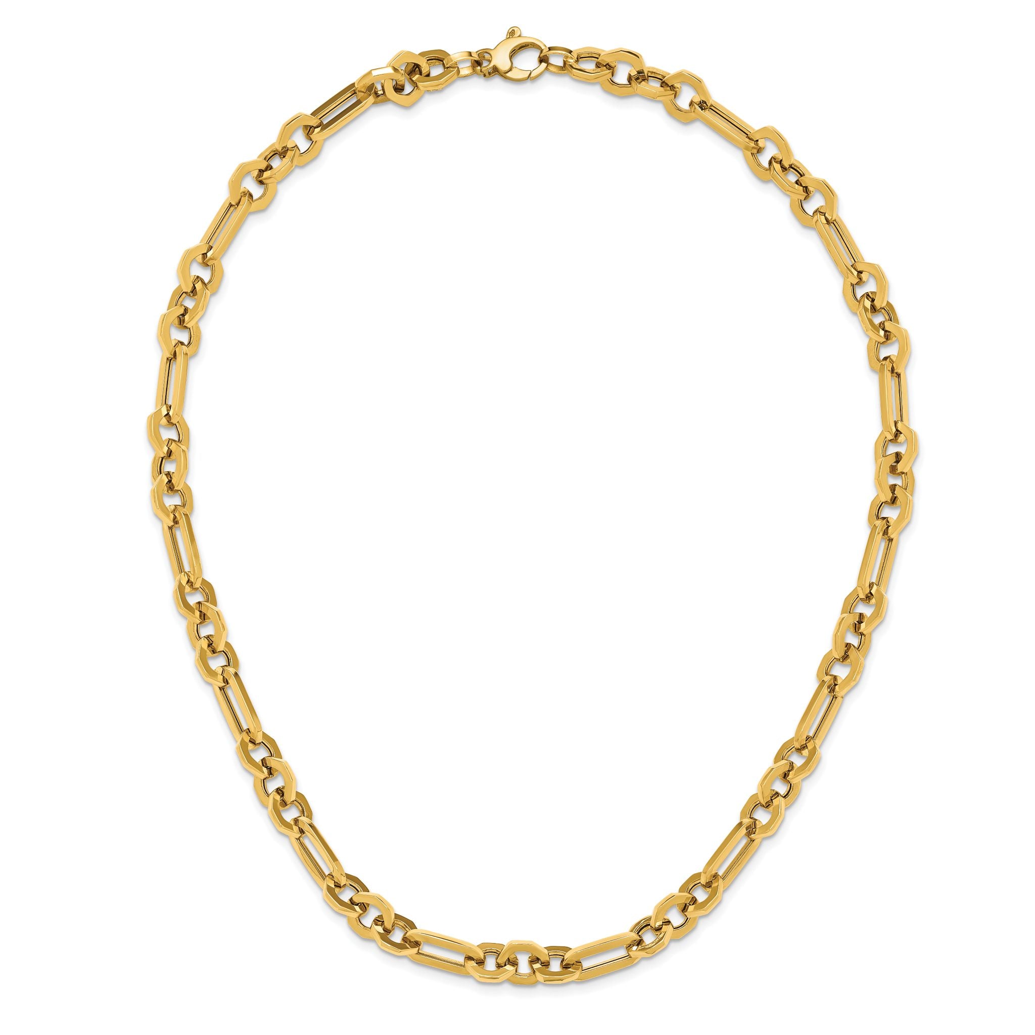 14K Polished Fancy Link Necklace
