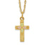 10K Tri-Color Polished Black Hills Gold Cross Necklace Elegant Design