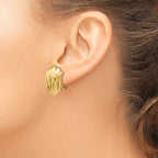 14K Gold Polished Button Earrings with Omega Back Clip