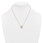 14k 4 carat Certified Lab Grown Diamond VS+ F+ Princess Complete 18 inch Bezel Set Necklace